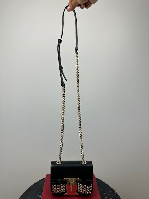 Salvatore Ferragamo Vara Ribbon Chain Shoulder Bag