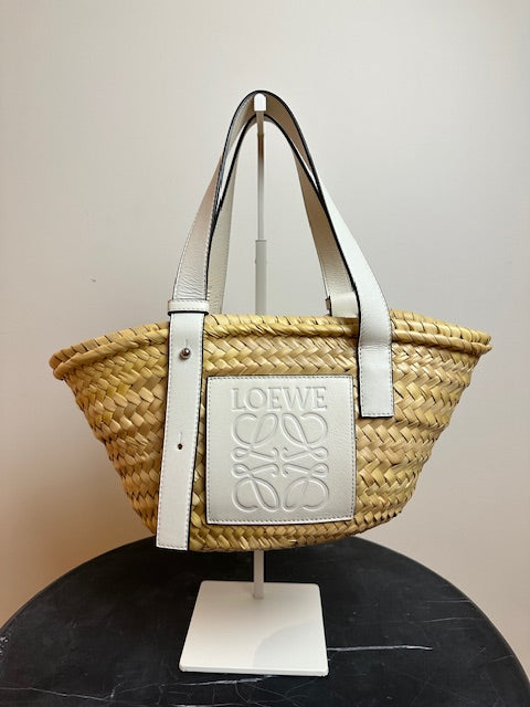 Loewe Small Raffia Woven Tote Bag