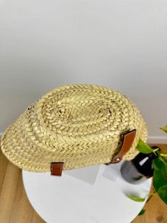 Loewe Small Raffia Woven Basket Bag - Tan